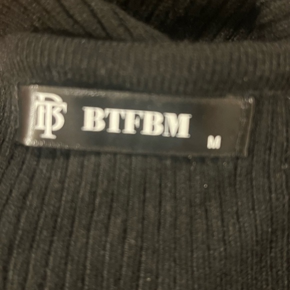 Casual 3/4 Sleeve Body Dress V Neck Rib Knit Drawstring Slim Fit Solid Mini - Picture 6 of 8